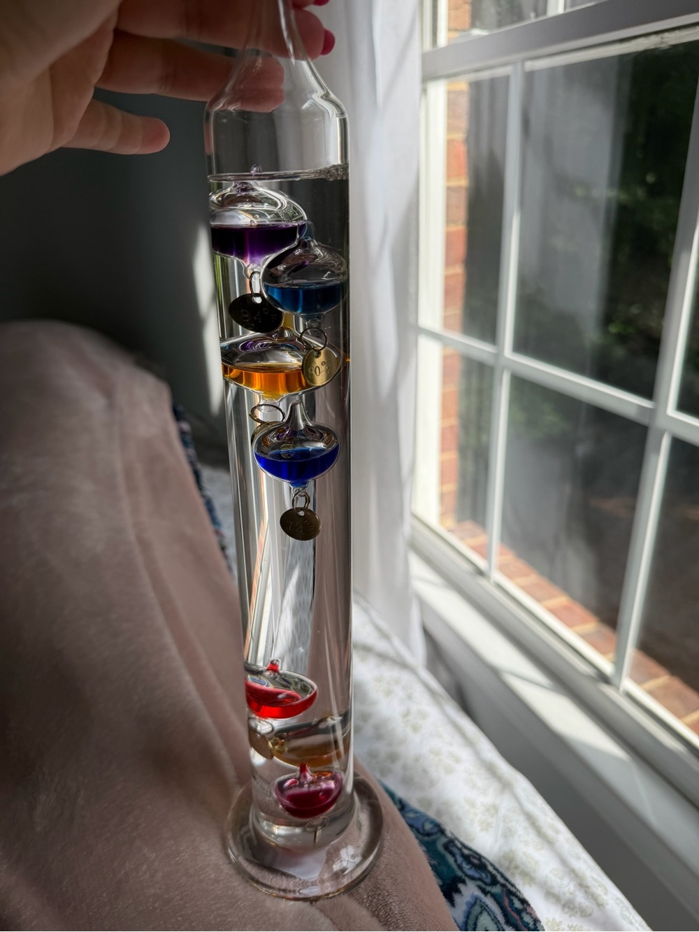 Colorful Glass Galileo Thermometer - Multicolor Floating Bulbs